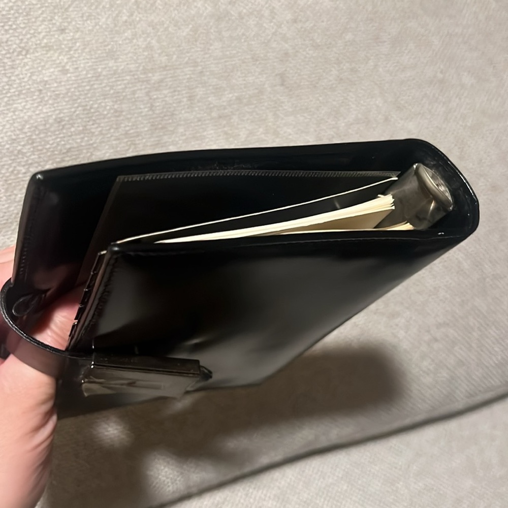 Gucci TOM FORD Black Patent Leather Agenda Notebook with Silver Hardware - Picture 6 of 14